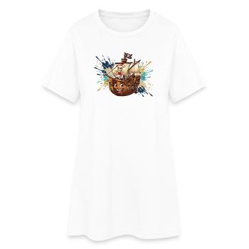 Aventure du navire pirate riant - Robe T-shirt Femme - blanc - Devant