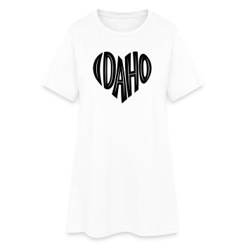 Idaho USA Herz Schriftzug - Frauen T-Shirt-Kleid - Weiß - Vorne
