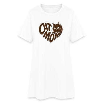 Faute rétro de frappe de Cat Mom Cat Mom - Robe T-shirt Femme - blanc - Devant