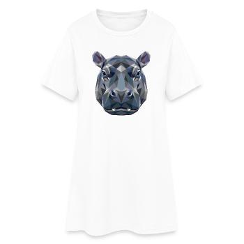 Nilpferd Flusspferd Mama Hippopotamus Cooles Hippo - Robe T-shirt Femme - blanc - Devant