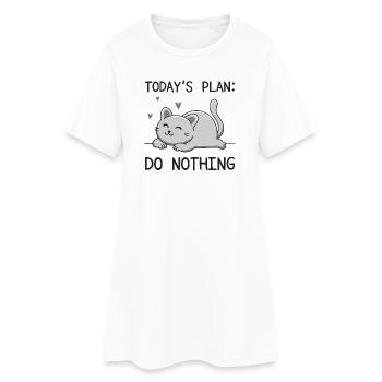 Der heutige Plan - Frauen T-Shirt-Kleid - Weiß - Vorne