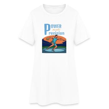 La puissance rencontre la précision – lancer de disque - Robe T-shirt Femme - blanc - Devant