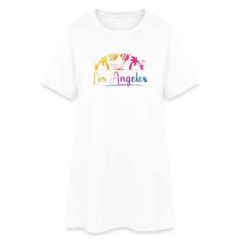 Los Angeles Palm Trees - Women’s T-Shirt Dress - white - Front
