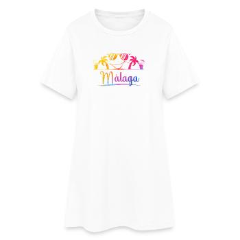 Lunettes de soleil palmier tropicales de Málaga - Robe T-shirt Femme - blanc - Devant