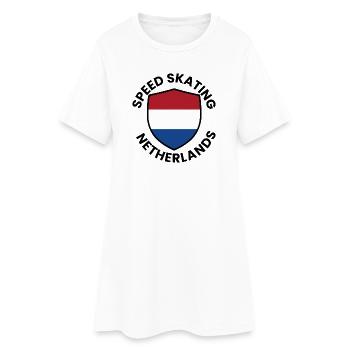 Patinage de vitesse Bouclier des Pays-Bas - Robe T-shirt Femme - blanc - Devant