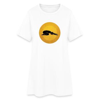 Silhouette de la posture de yoga Warrior II Sun Design - Robe T-shirt Femme - blanc - Devant