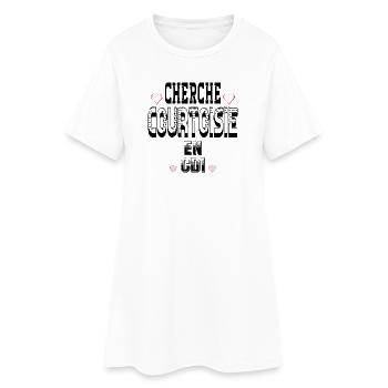 Cherche Courtoisie en CDI - Robe T-shirt Femme - blanc - Devant