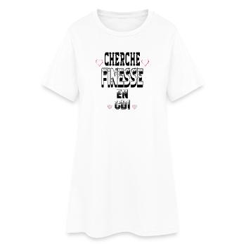 Cherche Finesse en CDI - Robe T-shirt Femme - blanc - Devant