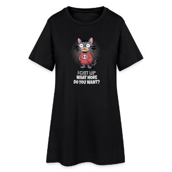 Je me suis levé chat – Drôle de diction de chat - Robe T-shirt Femme - noir - Devant