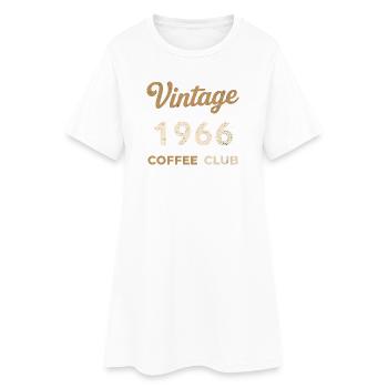 Vintage 1966 – Coffee Club Retro Birth Year - Women’s T-Shirt Dress - white - Front