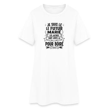 Je suis le futur marié set 1/3 Enterrement de vie  - Robe T-shirt Femme - blanc - Devant