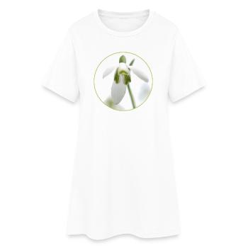Snowdrop Blossom White Blossom Spring - Women’s T-Shirt Dress - white - Front