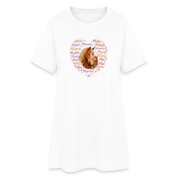 Cœur de maman des chevaux – Cadeau de la fête des mères Amour des chevaux - Robe T-shirt Femme - blanc - Devant