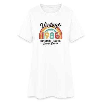 Vintage 1986 Pièces Originales 40ème Anniversaire  - Robe T-shirt Femme - blanc - Devant