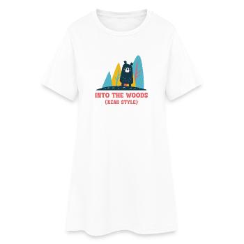 Into the Woods – Bear Style Outdoor Spruch - Frauen T-Shirt-Kleid - Weiß - Vorne
