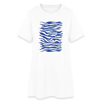 Zebra Pattern Blue - Women’s T-Shirt Dress - white - Front