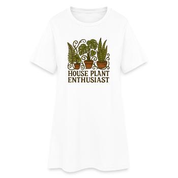 Passionné de plantes d’intérieur - Robe T-shirt Femme - blanc - Devant