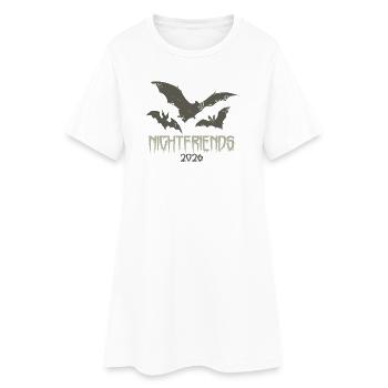 Nightfreands - Robe T-shirt Femme - blanc - Devant