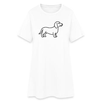 Courbe de niveau teckel - Robe T-shirt Femme - blanc - Devant