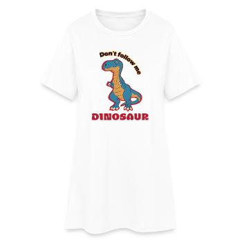 Ne suivez pas Dino Spruch - Robe T-shirt Femme - blanc - Devant