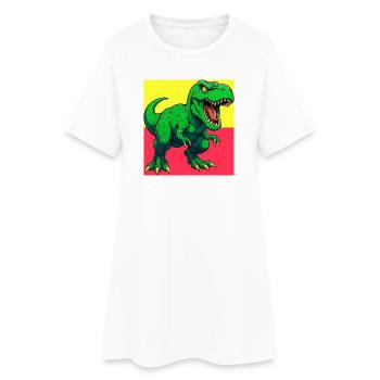 dinosaure - Robe T-shirt Femme - blanc - Devant