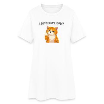 Chat impertinent, je fais ce que je veux - Robe T-shirt Femme - blanc - Devant