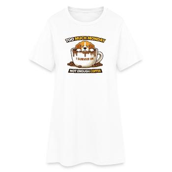 Trop de café du lundi - Robe T-shirt Femme - blanc - Devant