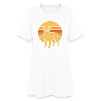Icône rétro du Coucher de soleil du chien - Robe T-shirt Femme - blanc - Devant