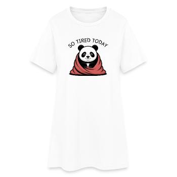 Rêve de câlins de panda sous la couverture - Robe T-shirt Femme - blanc - Devant