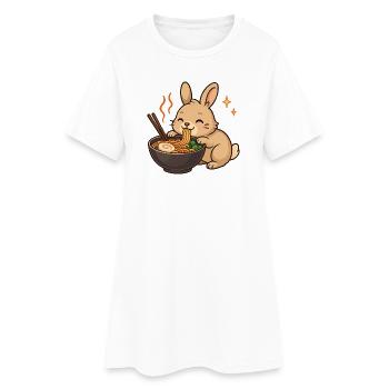 Lapin aux nouilles, ramen, kawaii lapin - Robe T-shirt Femme - blanc - Devant