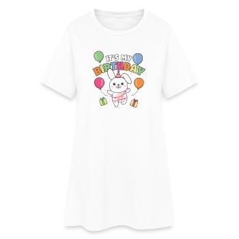 Bunny for Birthday for Kids it's my birthday - Women’s T-Shirt Dress - white - Front