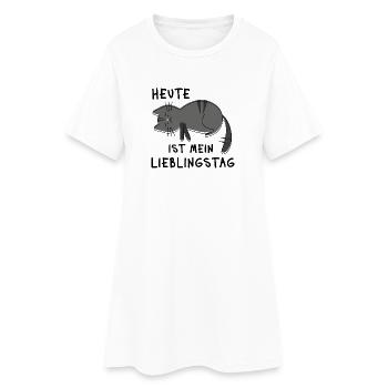 Heute ist mein Lieblingstag – Müde Katze Spruch - Frauen T-Shirt-Kleid - Weiß - Vorne