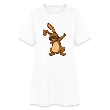 Easter Bunny Easter Dancing Easter Bunny Dab - Women’s T-Shirt Dress - white - Front