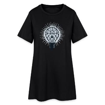 Idée éclatante : Ampoule d’inspiration - Robe T-shirt Femme - noir - Devant