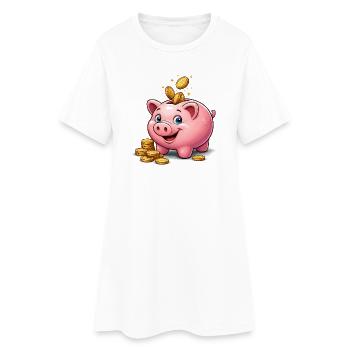 Or porte-bonheur de la tirelire - Robe T-shirt Femme - blanc - Devant