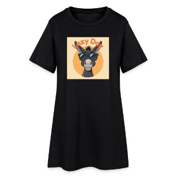 Âne paresseux lunettes soleil - Robe T-shirt Femme - noir - Devant