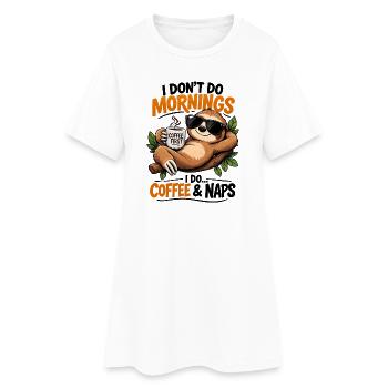 Sloth Coffee First Morning Vibes - Women’s T-Shirt Dress - white - Front