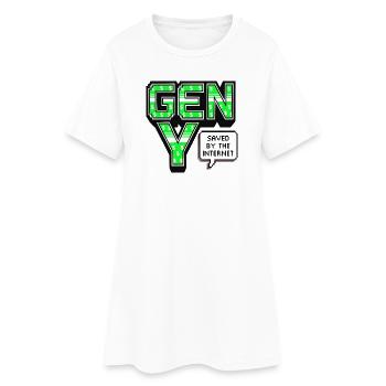 Génération Y, génération Y, Chemise Millennials, sweat à capuche - Robe T-shirt Femme - blanc - Devant