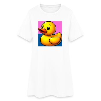 Ente Ente Ente Ente Ente - Frauen T-Shirt-Kleid - Weiß - Vorne