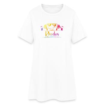 Rhodes Beach Dream Flampe de Couleurs - Robe T-shirt Femme - blanc - Devant