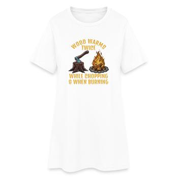 Bois : Couper vs. Brûler - Robe T-shirt Femme - blanc - Devant