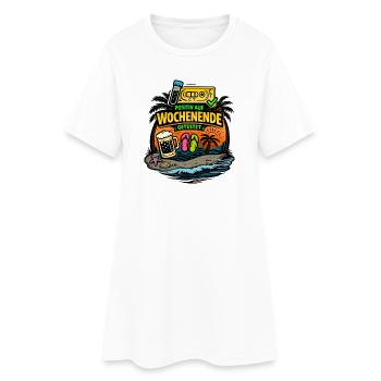 Positiv auf Wochenende getestet Lustiger Spruch - Frauen T-Shirt-Kleid - Weiß - Vorne