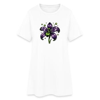 Botanique de la Fleur d’Orchidée Pourpre - Robe T-shirt Femme - blanc - Devant