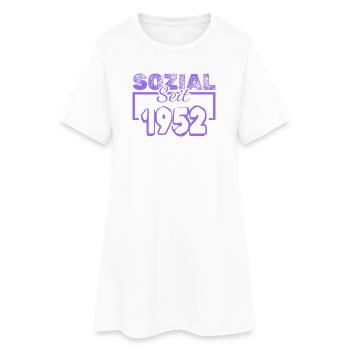 Sozial 1952 - Frauen T-Shirt-Kleid - Weiß - Vorne