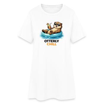 Chill Bear sur Inflatable Paradise - Robe T-shirt Femme - blanc - Devant
