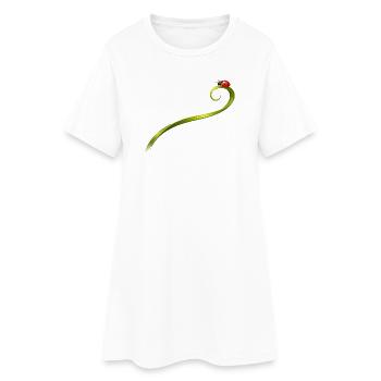 Coccinelle sur un brin d’herbe courbé - Robe T-shirt Femme - blanc - Devant