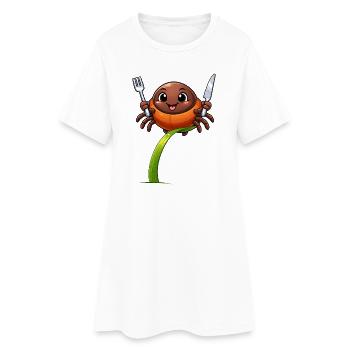 Tick drôle avec des couverts - Robe T-shirt Femme - blanc - Devant