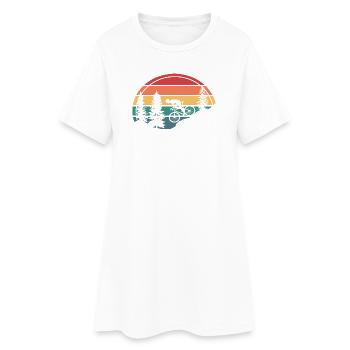Vélo rétro cadeau VTT - Robe T-shirt Femme - blanc - Devant