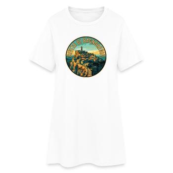 Discover sights of Civita di Bagnoregio in Italy - Women’s T-Shirt Dress - white - Front