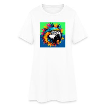 perroquet - Robe T-shirt Femme - blanc - Devant